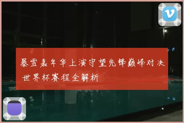 暴雪嘉年华上演守望先锋巅峰对决 世界杯赛程全解析